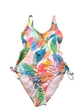 Hurley Multicolor Tropical Leaf Floral One-Piece Swimsuit Size Large
